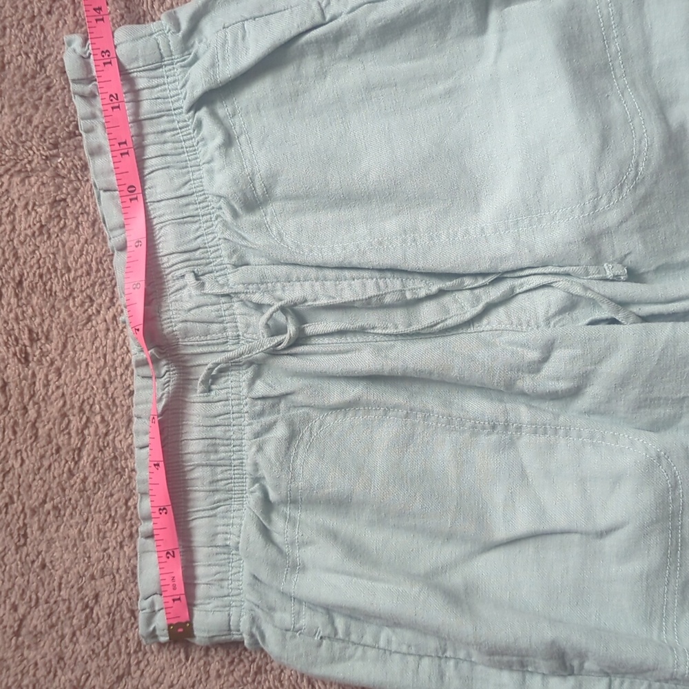 American Eagle Outfitters Dreamy Drape Linen-Blend Wide Leg Pants Coastal - Picture 6 of 7